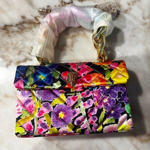 Kensington Floral Oversized Chain Crossbody Bag
